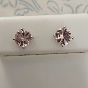 Genuine morganite stud earrings